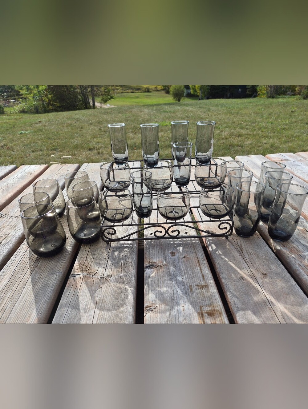 Smoked Glass Tumbler and Shot Glass Set